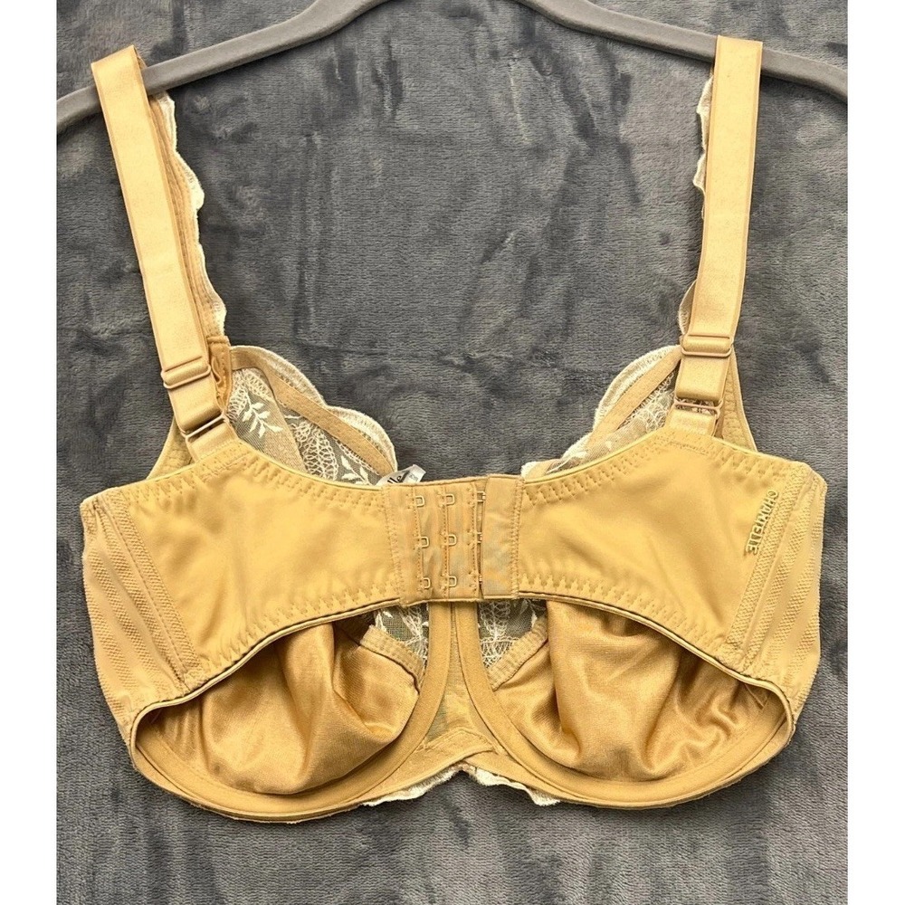 Chantelle Legende Underwire Bra Women 32H Tan Stretch Lace Trim Adjustable Strap - Picture 3 of 7
